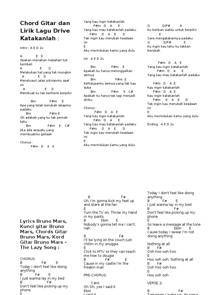 Chord Gitar Struktur Lagu Komposisi Musik