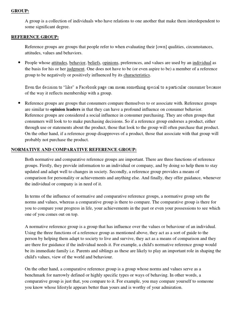 Reference groups refer to picture