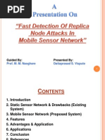 Fast Detection of Replica Node Attacks in mobile sensor network