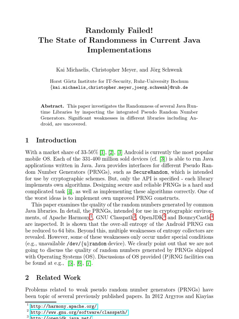 Java PRNG Vulnerabilities Analysis | PDF | Java (Programming Language ...