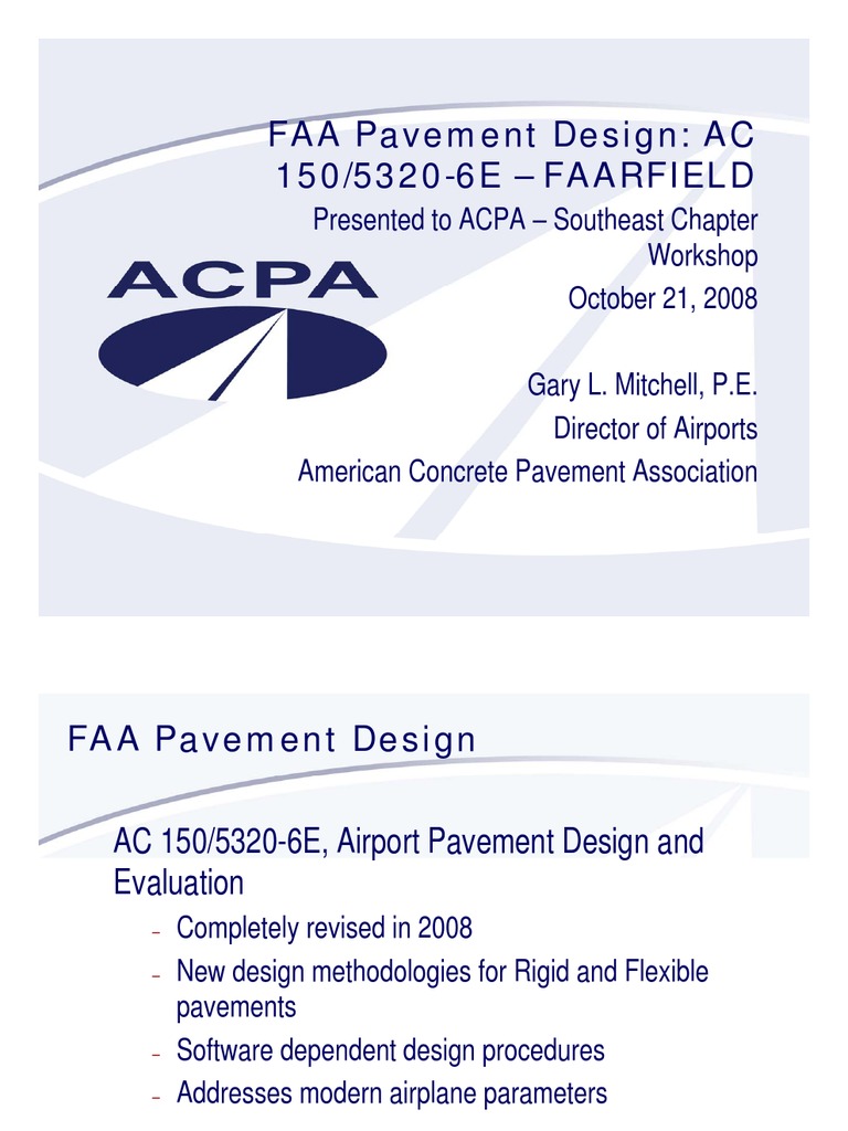 FAA Pavement Design: AC 150/5320-6E Overview | PDF