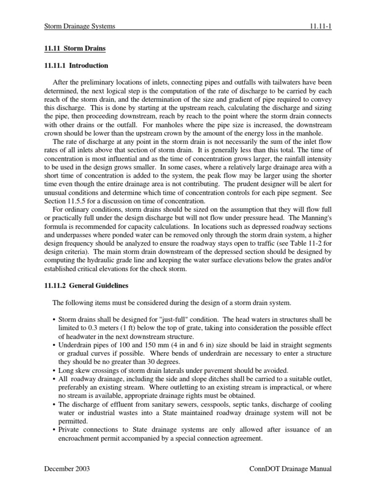 Storm Drainage System Design Guidelines | PDF | Storm Drain | Drainage