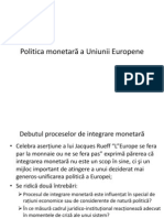 Politica Monetara A Uniunii Europene PDF