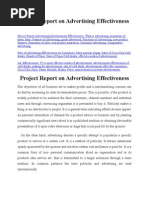 Project Report On Advertising Effectiveness