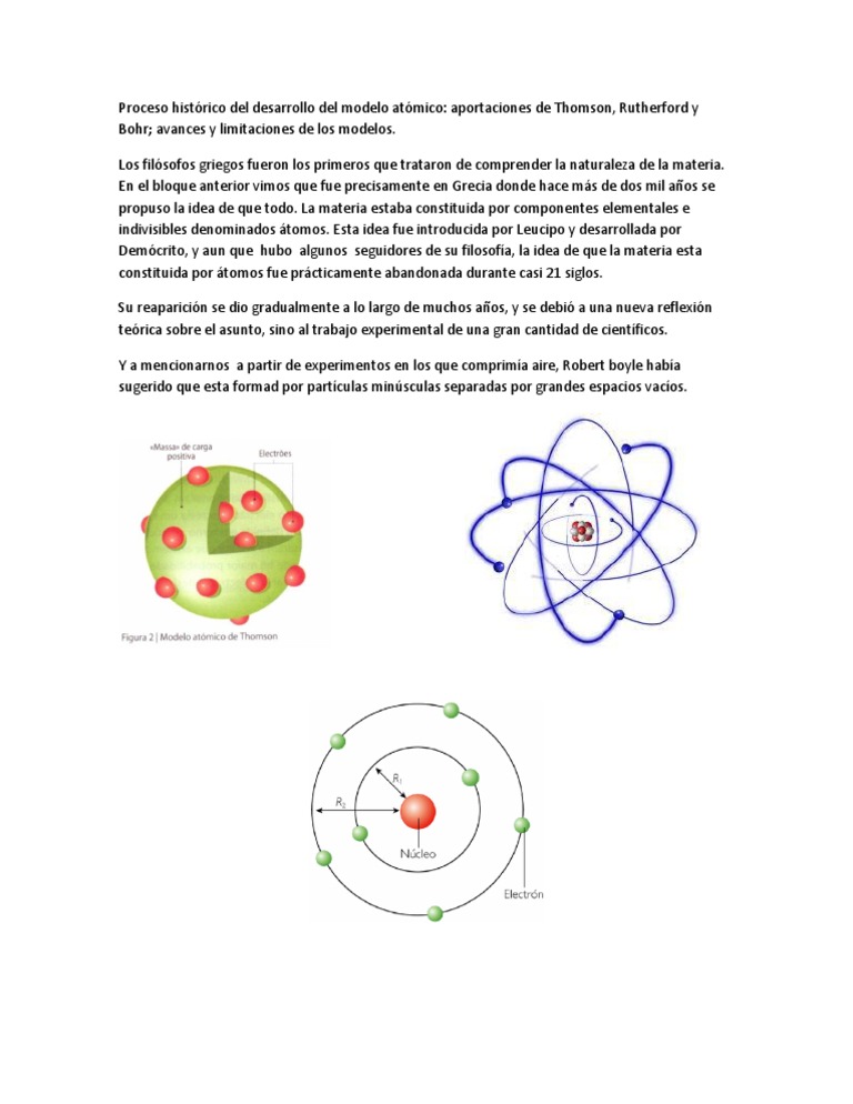 Proceso Histórico Del Desarrollo Del Modelo Atómico-1 | PDF