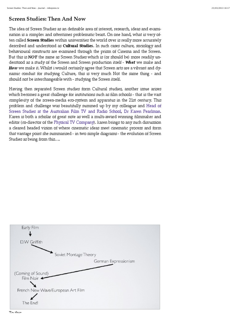 Screen Studies Then & Now | PDF | Complexity | Science Technology ...