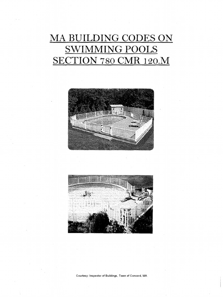Swimming Pool Building Code 780 CMR PDF Swimming Pool Bathing