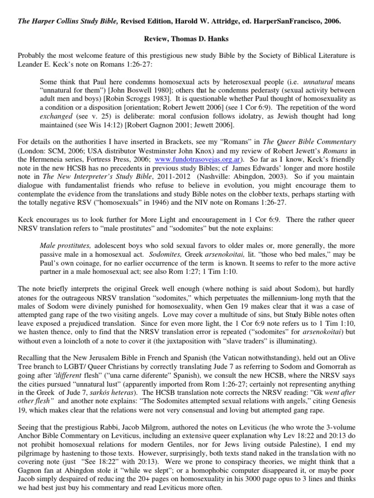 Insights on Homosexuality in HCSB | PDF | Sodom And Gomorrah | Human ...