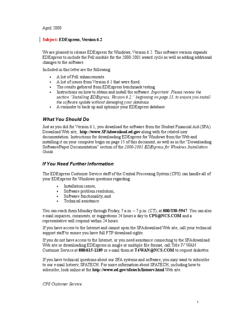EDExpress 6.2 Release Overview | PDF