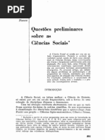 A.Sedas nunes. Questões preliminares sobre as ciencias sociais