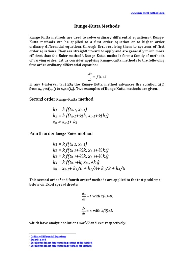 Runge-Kutta Methods Explained | PDF