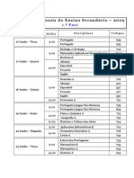 Exames Datas SEC2009