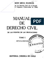 Manual de Derecho Civil - Fuentes de Las Obligaciones - Ramon Meza Barros - Tomo I