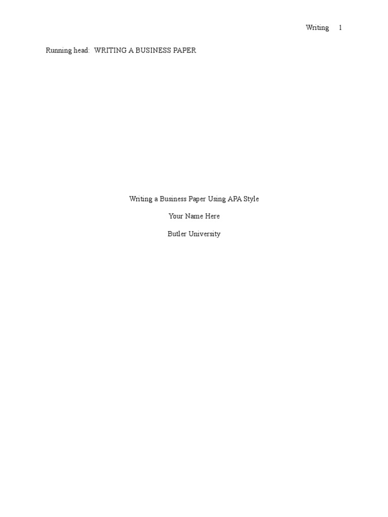 APA format Model Paper Citation