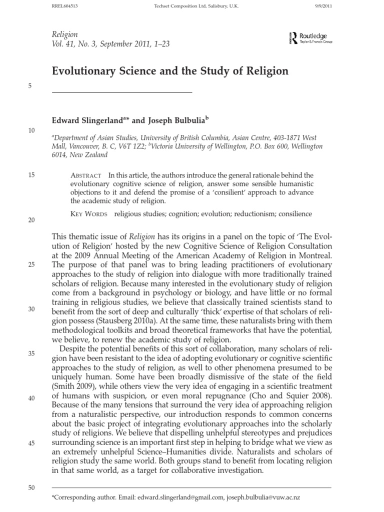 Evolutionary Science and The Study of Religion | PDF | Metaphysical ...