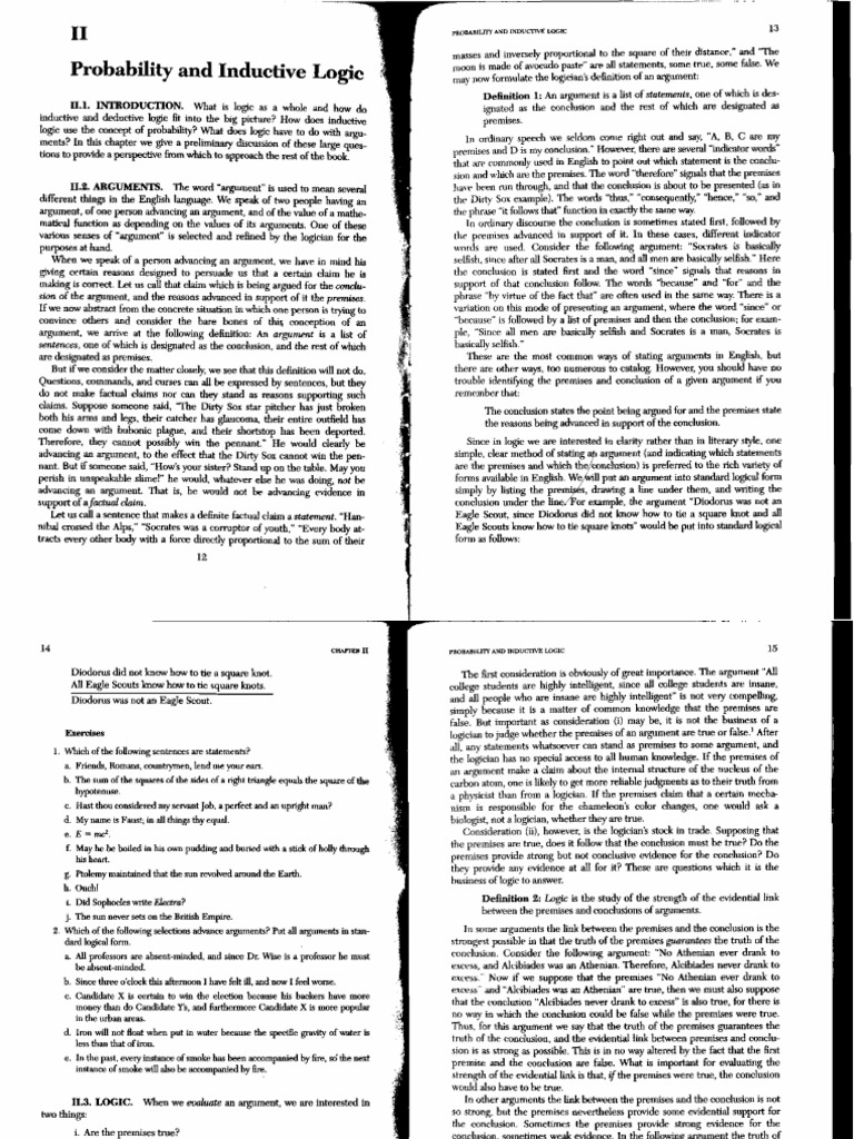 Inductive Logic and Probability Overview | PDF | Argument | Inductive ...