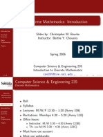 Discrete Mathematics: Introduction: Slides By: Christopher M. Bourke Instructor: Berthe Y. Choueiry