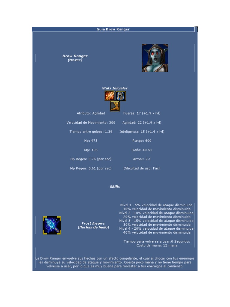 Guía Completa de Drow Ranger en Dota 2 | PDF | Videojuegos | Ocio, image size:768x1024