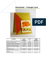 Project Worksheet - Triangle Card: Product Item Number Price Number