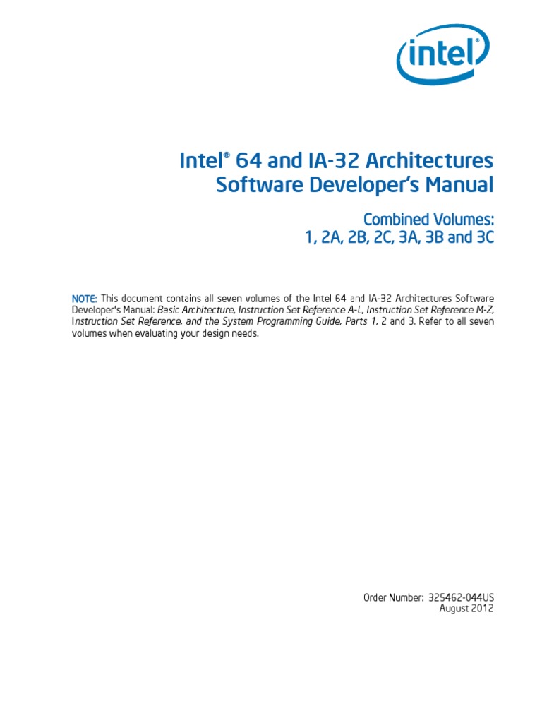 Intel® 64 and IA-32 Architectures Software Developer's Manual | PDF