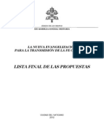 Propuestas Al Papa Sinodo de Obispos XIII Asamblea General Ordinaria