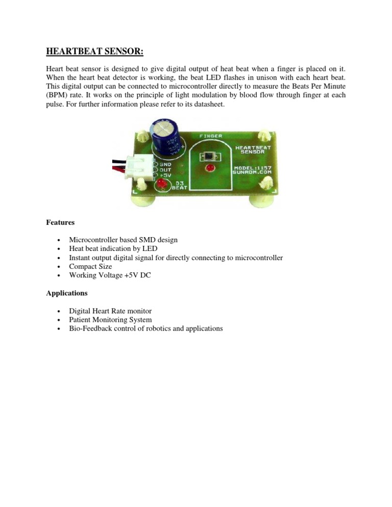 Heartbeat Sensor for Tech Developers | PDF