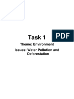 Task 1: Theme: Environment Issues: Water Pollution and Deforestation