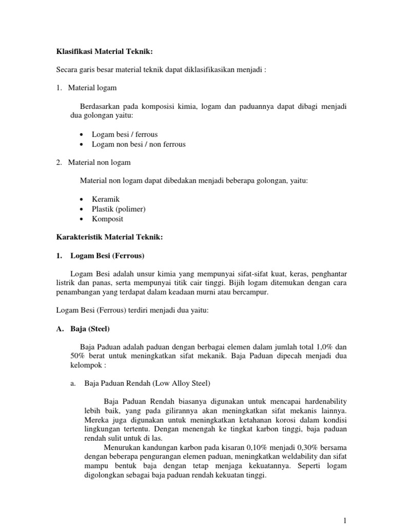 Klasifikasi Material Teknik