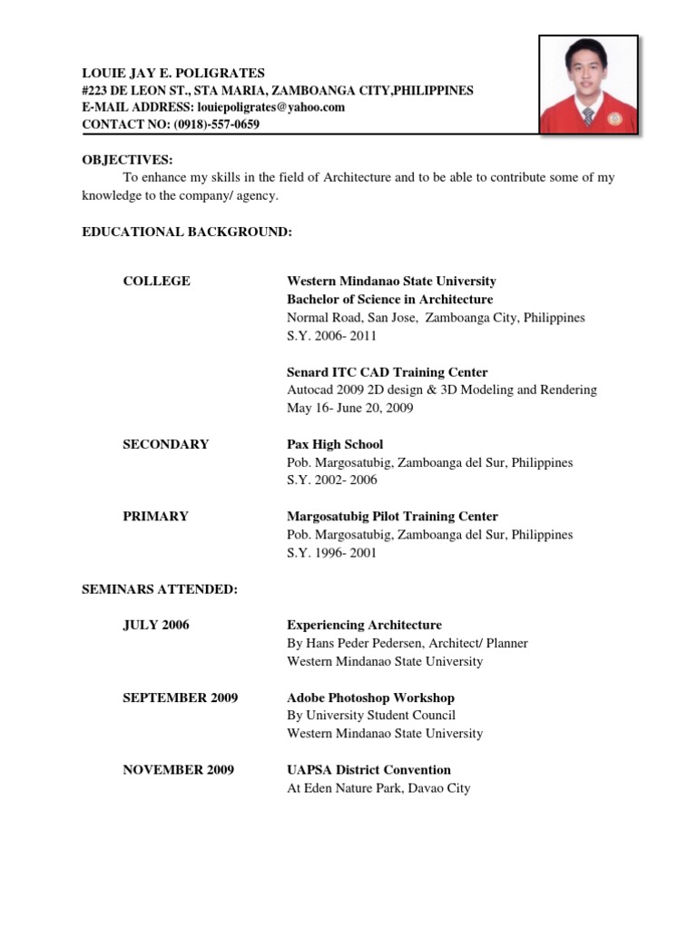 RESUME PDF Mindanao Philippines