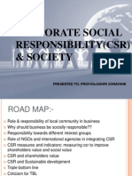 Corporate Social Responsibility(Csr) & Society