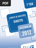 Puc Campinas 2012 Prova Conhecimentos Especificos Direito Prova Azul