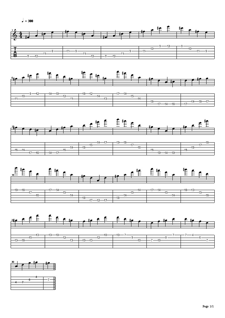 Sweeping Picking Technique Guitar Lick PDF