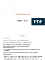 Project Management Syllabus and Knowledge Areas