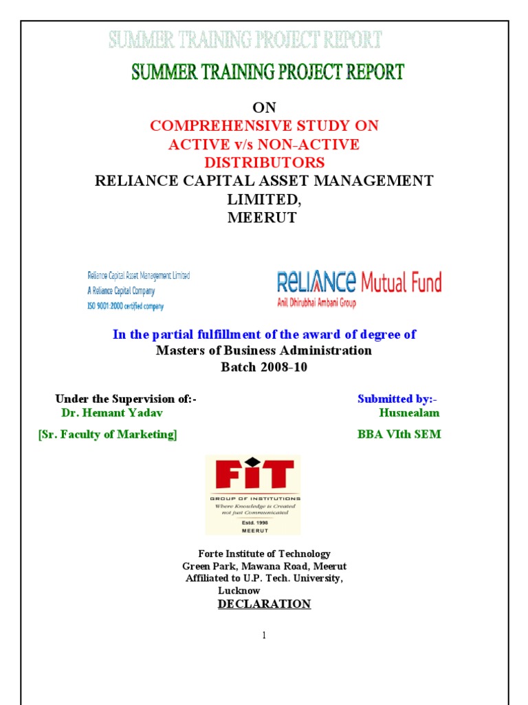 Reliance Project PDF