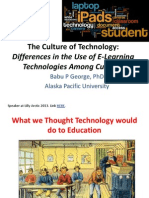 The Culture of Technology: Differences in The Use of E-Learning Technologies Among Cultures