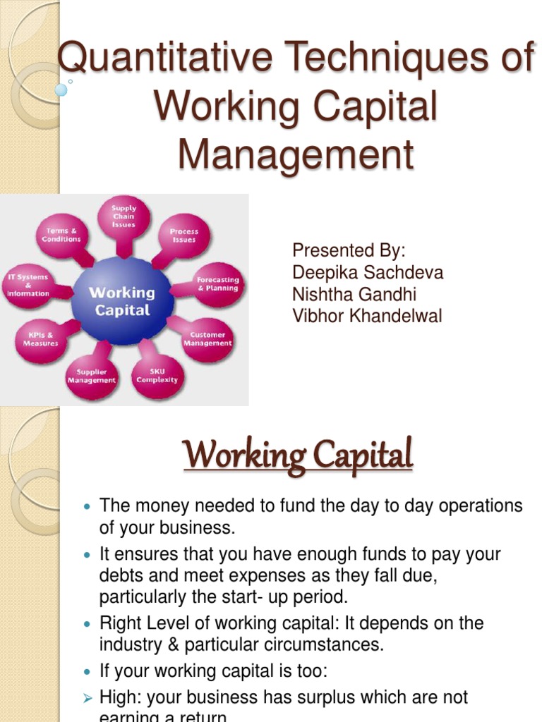 Quantitative Techniques of Working Capital Management