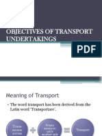 Objectives of Transport Undertakings