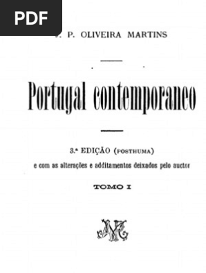 Portugal Contemporaneo Vol 1 Oliveira Martins Portugal Africa