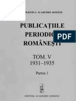 Academia Romana - Publicatiile Periodice Romanesti, Tom 5-1, 1931-1935