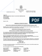 Dissoulution Notice for failure to file Registration Report- ARNOLD, MISSOURI, PUBLIC FACILITIES CORPORATION