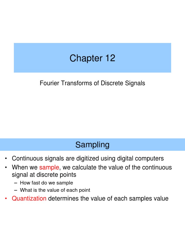 Fourier Transforms of Discrete Signals | PDF