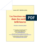 Lévy-Bruhl, L. Les Fonctions Mentales Dans Les Sociétés Inferieures