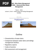 Lecture 1: Water Dams and Tailings Management Facilities