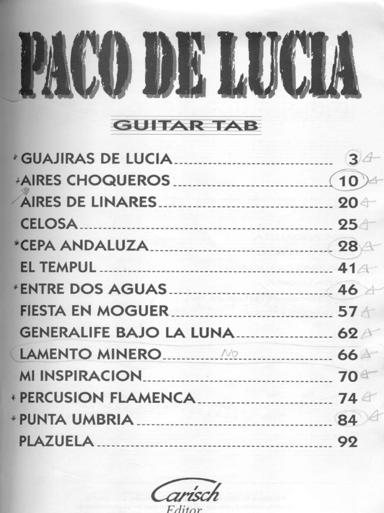 Paco de Lucia Partituras | PDF