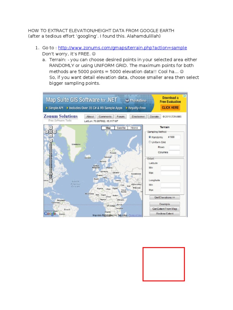 Extracting Elevation Data from Google Earth | PDF | Computers