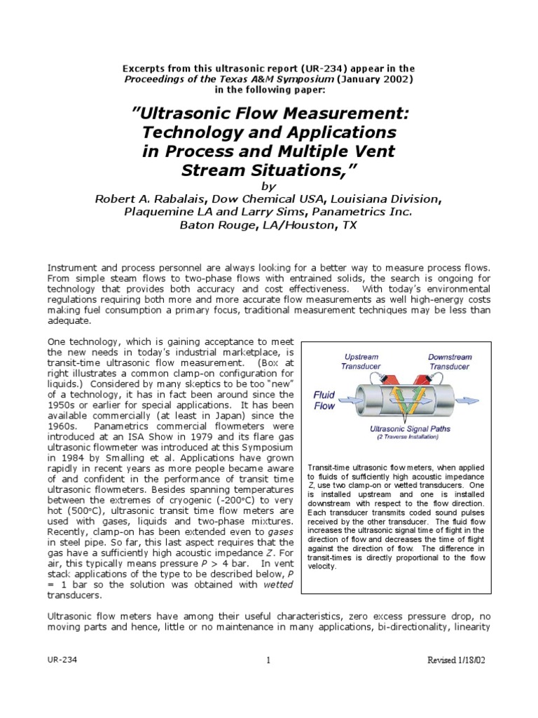 Ultrasonic Flow Measurement Insights | PDF
