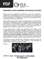 Liberdade Pela Qualidade Das Nossas Escolas