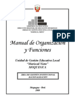 Manual de Organización y Funciones - MOF - 2009 Unidad de Gestión Educativa Local Mariscal Nieto