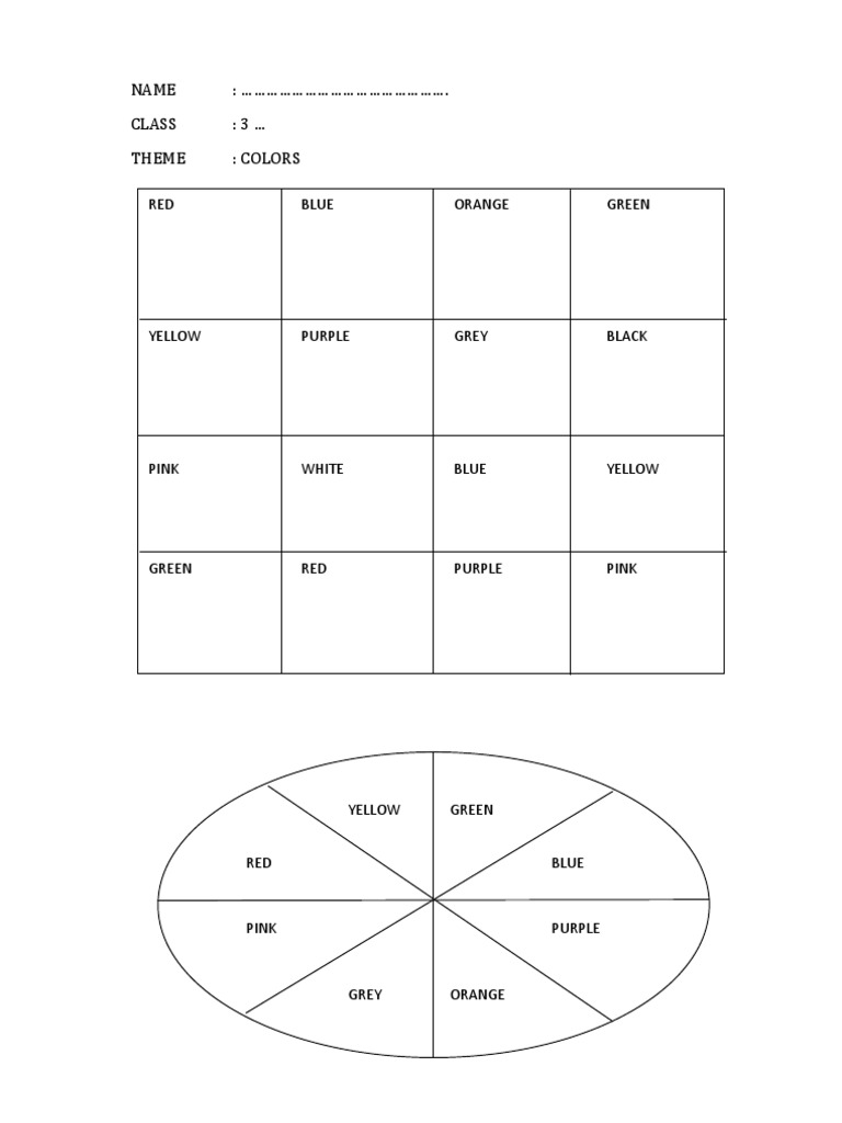 Color Themes for Class 3 Activities | PDF | Sports & Recreation