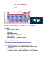 Periodic Table Elements - Transition Metal Properties